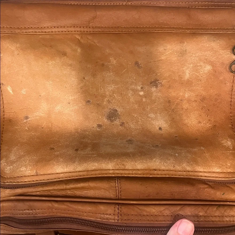 Vintage Boulder Ridge Tan Leather Duffel Bag
